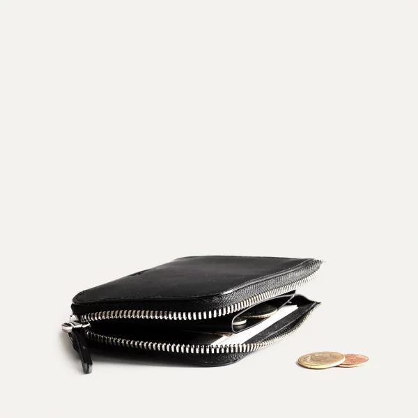 CHA lundi leather wallet CHARLES Black back jpg