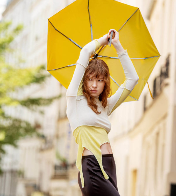 Mini parapluie jaune antique ouvert ANATOLE Odette