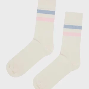 Retro cotton sock Socks KC Cream light blue rose jpg