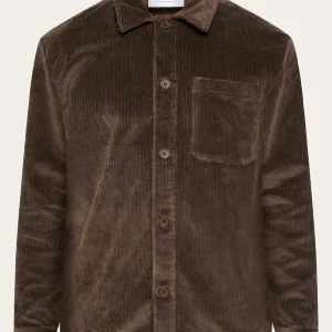 Stretched wales corduroy overshirt Overshirts Demitasse brown x jpg