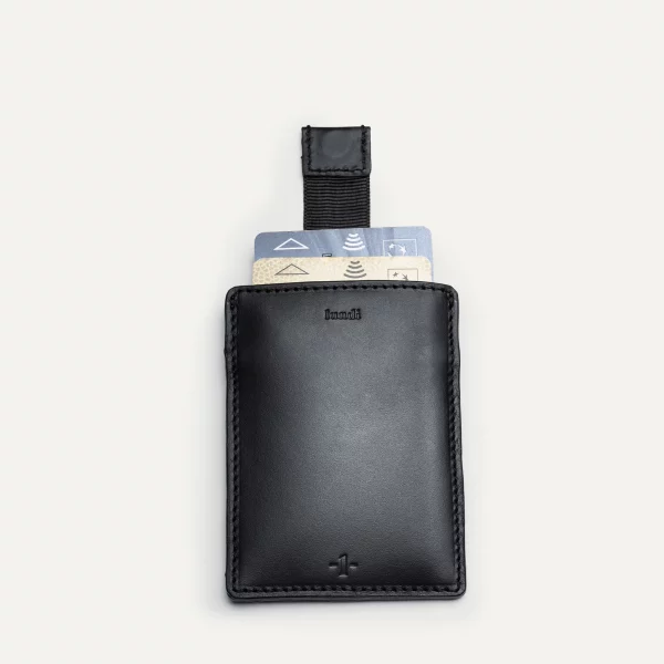 leather card holder black lundi LOUIS LOU jpg