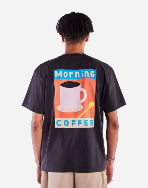 t shirt ample morning coffee noir carbone